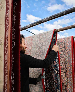 خشک کردن قالی در قالیشویی آجودانیه